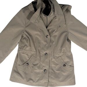 St. John's Bay Taupe Button-Front Trench Jacket